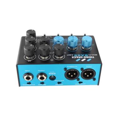 Imagem de Generic Pedal de Efeitos de Baixo, Pré-Amplificador de Simulação de Amplificador de Pedal de Efeito de Guitarra Com Simulador de Gabinete de Cadeia de Sinal Paralelo EQ de 3 Bandas,