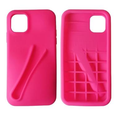 Imagem de Jtsery Capa com suporte de brilho labial para iPhone 16, batom, batom, glacê, suporte estiloso, engraçado, feminino, meninas, capa para iPhone 16 6,1 polegadas 2024 (rosa)