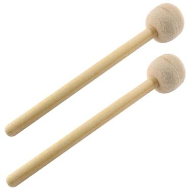 Imagem de simhoa 2 Baquetas de Feltro Leves E Portáteis com Cabo de Madeira para Bumbo - Instrumentos Musicais