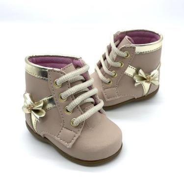 Imagem de Tênis Botinha Infantil Menina Coturno Rosa Muito Delicado, 21
