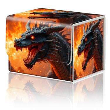 Imagem de Caixa de armazenamento de jogos de cartas para TCG Deck Box MTG Card Box Organizer Trading Card Box Commander Deck Box TCG Card Storage Box Magnetic Closure Creative Pattern até 200 cartas, The Mighty