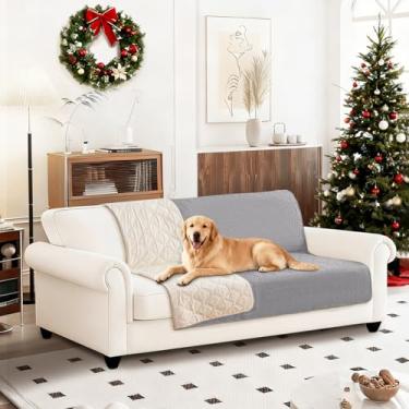 Imagem de CYCMACO Cobertor impermeável para cães, capa de cama macia antiderrapante, lavável para cães, protege sofá, móveis, caixa, carro, cobertor resistente a vazamentos (132 x 203 cm, cinza claro)