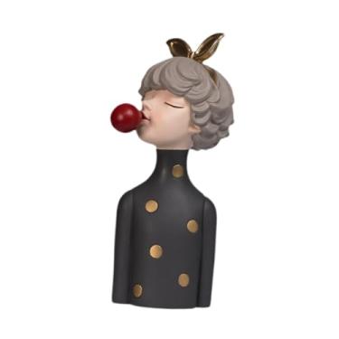 Imagem de Bothyi Estátua Decorativa de, Estatueta Criativa, Escultura de em Bolhas de Sabão para Decoração de Quarto, Sala de Estar, Suporte de TV, Cinza