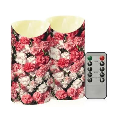Imagem de Wassud Pacote com 2 lindas velas sem chama com controle remoto, velas realistas cintilantes com temporizador, velas decorativas para Natal, casamento, festa, decoração de casa média