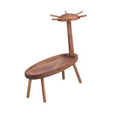 Imagem de Generic Bandeja Porta-Anéis e Joias com Suporte de Madeira, Organizador de Mesa para Chaves e Bolsas, Otimizando Espaço.