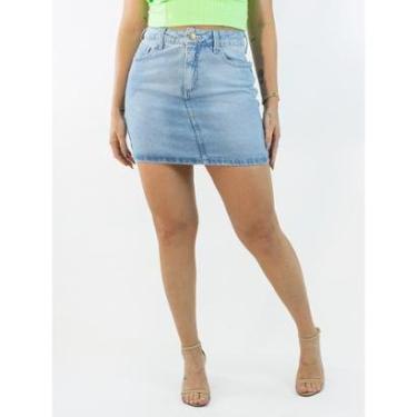 Imagem de Mini Saia Jeans Delavê Cintura Alta 100% Algodão Anticorpus-Feminino