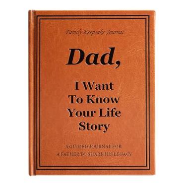 Imagem de Dad I Want to Know Your Life Story Journal, livro de capa dura de couro com mais de 250 perguntas rápidas para o pai compartilhar sua jornada e memórias, presentes para pai, aniversário, dia dos pais