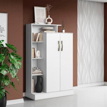 Imagem de Armário Multiuso 91cm Lavanderia 2 Portas Cirelly A09 - D`rossi Branco