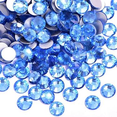 Imagem de 1500 peças de strass de 1,5 mm para arte de unhas, cola brilhante em pedras preciosas para capa de telefone DIY, fabricação de joias, artesanato - mistura de várias cores (azul claro)