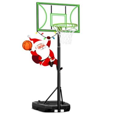 Imagem de Seray Cesta de basquete infantil com encosto de 81 cm, altura ajustável de 9 a 2,5 m, gol de basquete para piscina ao ar livre, cesta de basquete portátil interna para jovens/crianças pequenas no
