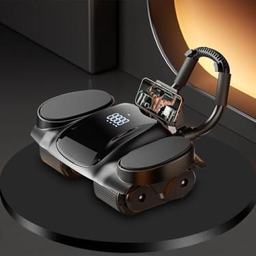 Imagem de Roda de rolo abdominal com joelheira - Rolo de exercício abdominal com suporte de cotovelo, roda abdominal de recuperação automática, equipamento de treino abdominal para mulheres e homens