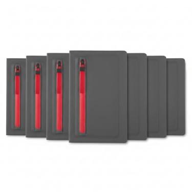 Imagem de Caderno de Anotações Executivo com Porta Objetos, Capa Dura em Material Sintético, 80 Folhas Pautadas, Cinza, 21,5x15,5x1,5cm (10, Vermelho)