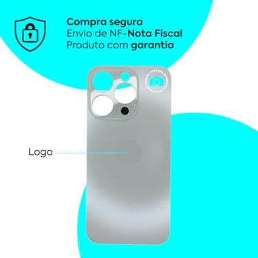 Imagem de Tampa Traseira De Vidro Para iPhone 15 Pro Titânio Premium (Branca)