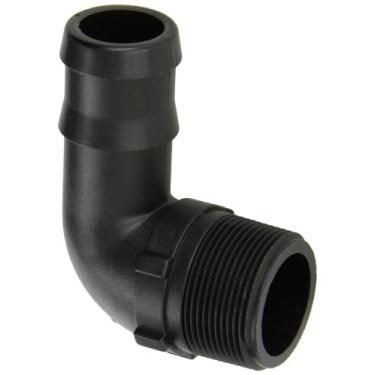 Imagem de Banjo HB150-90 Encaixe de mangueira de polipropileno, cotovelo de 90 graus, NPT macho de 1-1/2" x farpado, preto