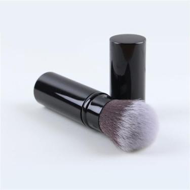 Imagem de Pincel de maquiagem Foundation Flat Top Kabuki Face Blush (preto)