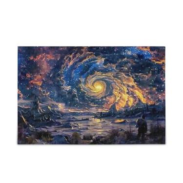 Imagem de Quebra-cabeça de céu estrelado feito por artistas de 1000 peças, composto de papel e madeira, quebra-cabeças engraçados para adultos com suporte de letras