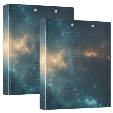 Imagem de Fichários grandes da Space Nebula de 3,8 cm, fichário espaçoso com prancheta, material resistente para fichário de escritório