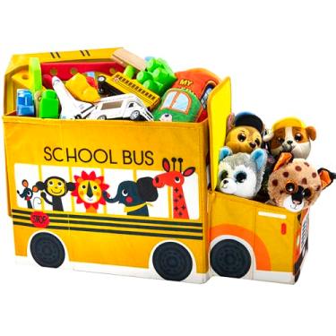 Imagem de KAP Caixa de brinquedos com tampa, organizador de armazenamento de baú de brinquedo resistente, cestas para crianças, organizador de brinquedos decorativos, meninos, meninas, berçário, sala de jogos