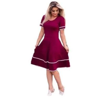 Imagem de Vestido Rodado Lindo Congresso Atacado Princesa Sem Estampa Barato - M