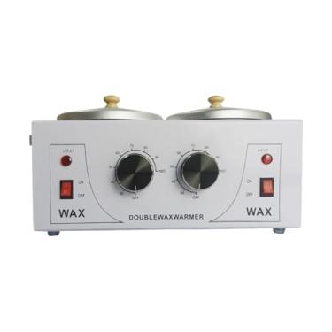 Imagem de FashionCha Aquecedor de cera elétrico portátil com dois recipientes de silicone, capacidade de 1000ml, ideal para uso facial, corporal e em spas com parafina.