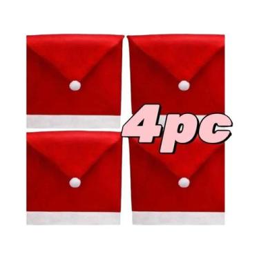 Imagem de Capas De Cadeira De Natal Vermelhas Do Papai Noel 1-12 Peças Para Deco