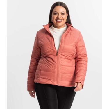 Imagem de Jaqueta Microfibra Feminina Plus Size Secret Glam Laranja, Plus G4, La