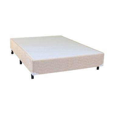 Imagem de Cama Box Casal Simples Mega Colchões Chenille Blanc - 138x188