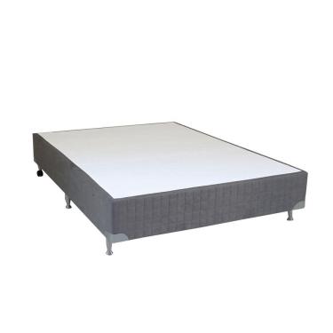 Imagem de Cama Box Casal Simples Mega Colchões Suede Cinza - 138x188
