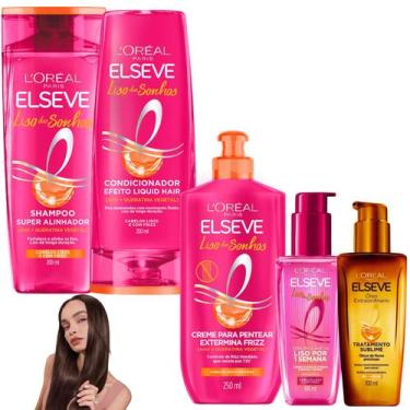 Imagem de Kit Novo Liso dos Sonhos Sérum Leave In Óleo Extraordinário Elseve Lor
