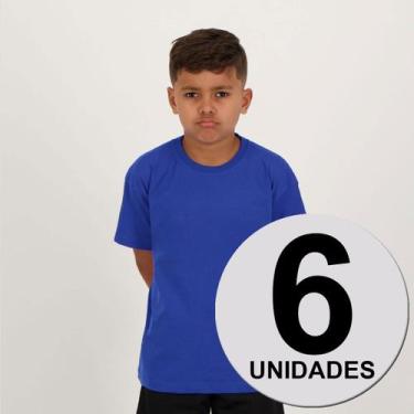 Imagem de Kit 6 Camisetas Dras Basica Juvenil Royal - Fruit Of The Loom, 11  ANO