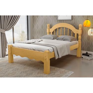Imagem de Cama De Casal Eliane De Madeira Maciça Pinus
