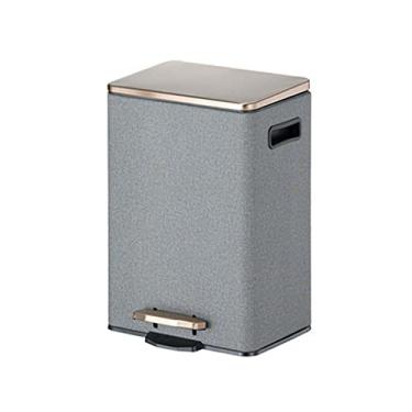 Imagem de Caixote do lixo para casa de banho com tampa caixote do lixo para escritório casa cozinha quarto (capacidade: 9L cor: cinza) (cinza 9L)
