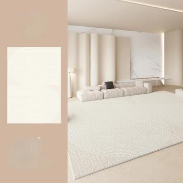 Imagem de Tapete de cabeceira macio estilo creme para sala de estar, área grande, decoração de quarto, carpete de pelúcia grosso, lavável, tapete de estudo (80x160 cm/C)