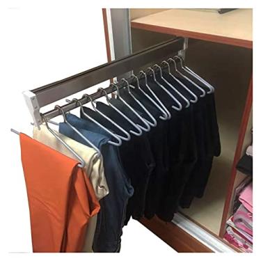 Imagem de 5sssallefaa Gancho de aço inoxidável removível ajustável de 30 a 80 cm, cabide telescópico para calças, guarda-roupa de liga de alumínio e organizador de casacos (tamanho: 700 mm/27,56 polegadas) ()