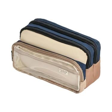 Imagem de Estojo De Lápis Multi-Camadas De Grande Capacidade Bolsa De Material E