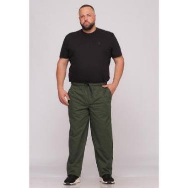 Imagem de Calça Masculina Plus Size Sarja Verde-Masculino