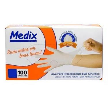 Imagem de Luva descartável latex g com pó 100 unidades medix