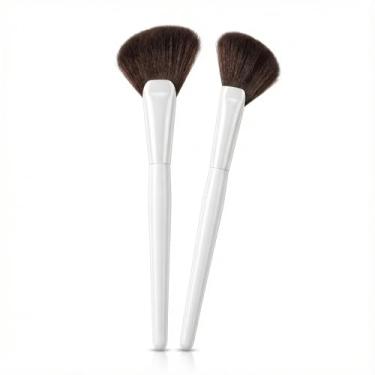 Imagem de Conjunto de pincéis brancos com contorno de nariz, 2 peças, ferramentas de detalhes de fibra macia para modelagem de precisão e maquiagem diária