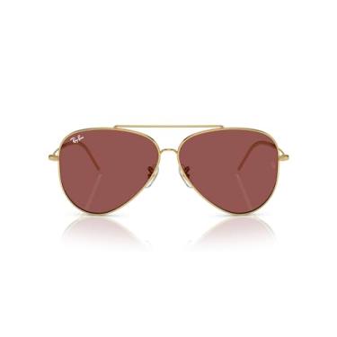 Imagem de Óculos de Sol Ray-Ban Aviator Reverse 0RBR0101S 001/69 Tam 62 / Ouro - Lentes Roxo Escuro