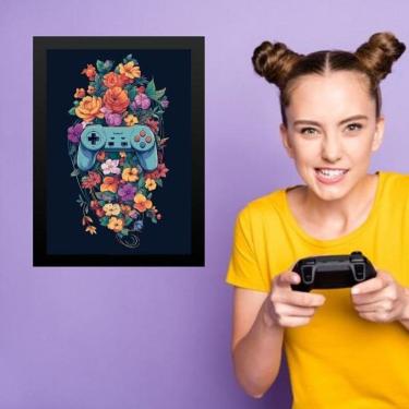 Imagem de Quadro Quarto Adolescente Menina Gamer 24X18Cm