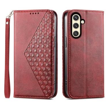 Imagem de Asuwish Capa de telefone para Samsung Galaxy S24 FE 5G capa carteira com protetor de tela de vidro temperado flip alça de pulso porta-cartão de crédito suporte robusto Folio Cell S 24 EF AI S24FE 24S