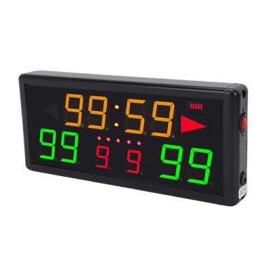Imagem de WALFRONT Placar de Basquete Digital, Placar Eletrônico de 10 Dígitos, Placa de Pontuação de Mesa Recarregável para Jogos Esportivos