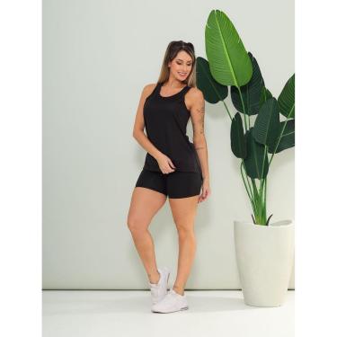Imagem de Conjunto Academia Esportivo Fitness Camiseta Regata Tapa Bumbum e Short Legging Cintura Alta-Feminino