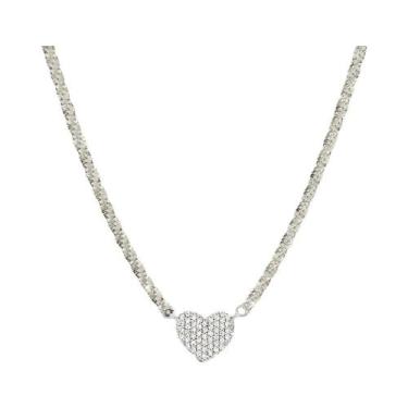Imagem de Colar De Coração Em Prata Esterlina 925 Com Zircônia Para Mulheres, Jo