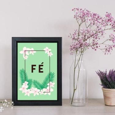Imagem de Quadro Decorativo Fé Tropical Moldura Preta 24X18Cm