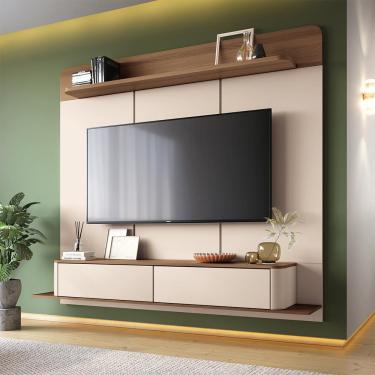 Imagem de Home Painel Decorativo Suspenso Messier para TV até 70 Polegadas Off White/Castanho G26 - Gran Belo