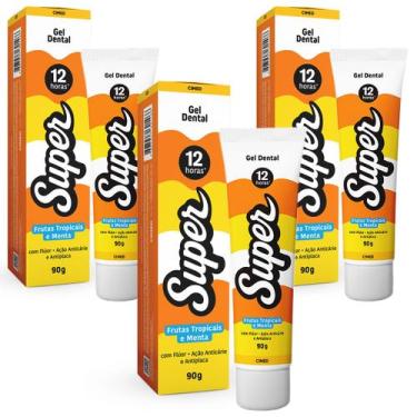 Imagem de Kit 3x Gel Dental Super 12h Frutas Tropicais 90g - CIMED