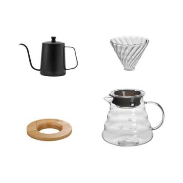 Imagem de Conjunto De Filtro De Café Manual De 600ml, Funil Reutilizável, Chalei