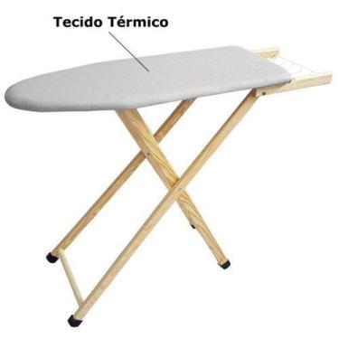 Imagem de Taboa De Passar Roupas Utilyne de madeira com tomada tecido térmico aj