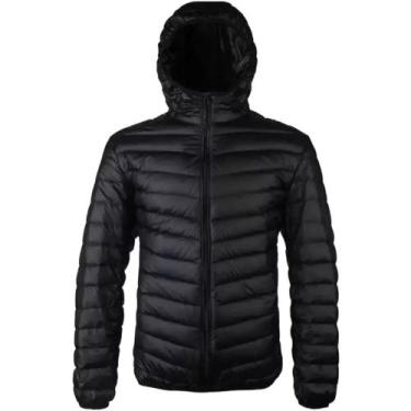 Imagem de Jaqueta Bobojaco Lisa Preta Sem Pelo Com Capuz Inverno - Mitchelgutto,